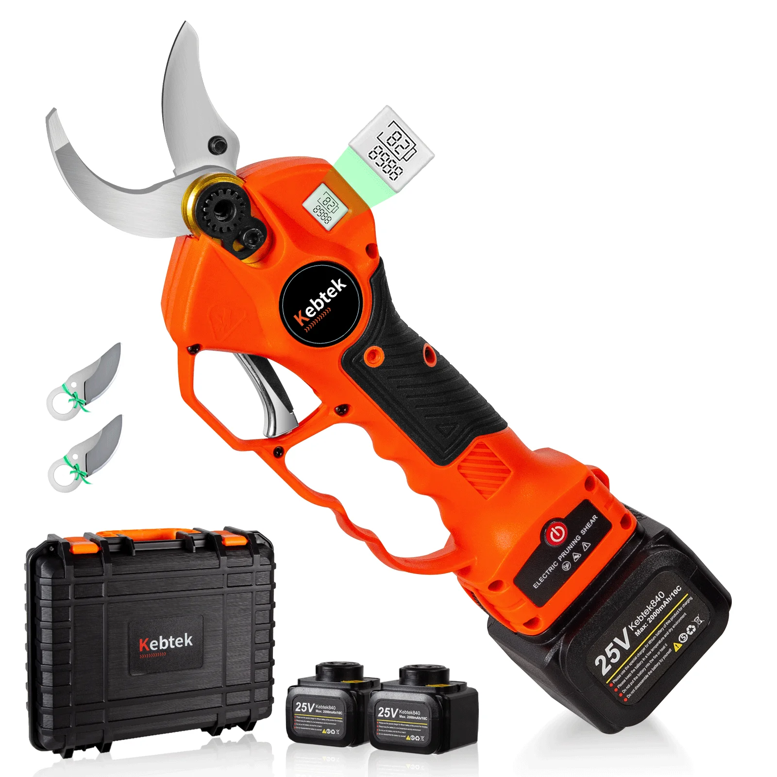 Kebtek Professional Pruning Shears Battery Powered, 25V Cordless