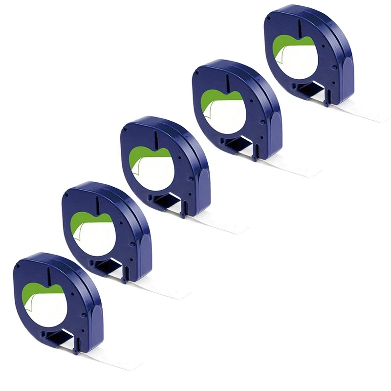 

5Pcs Compatible Label Tape Replacement for Letratag Black on White Self-Adhesive Paper Label Tape