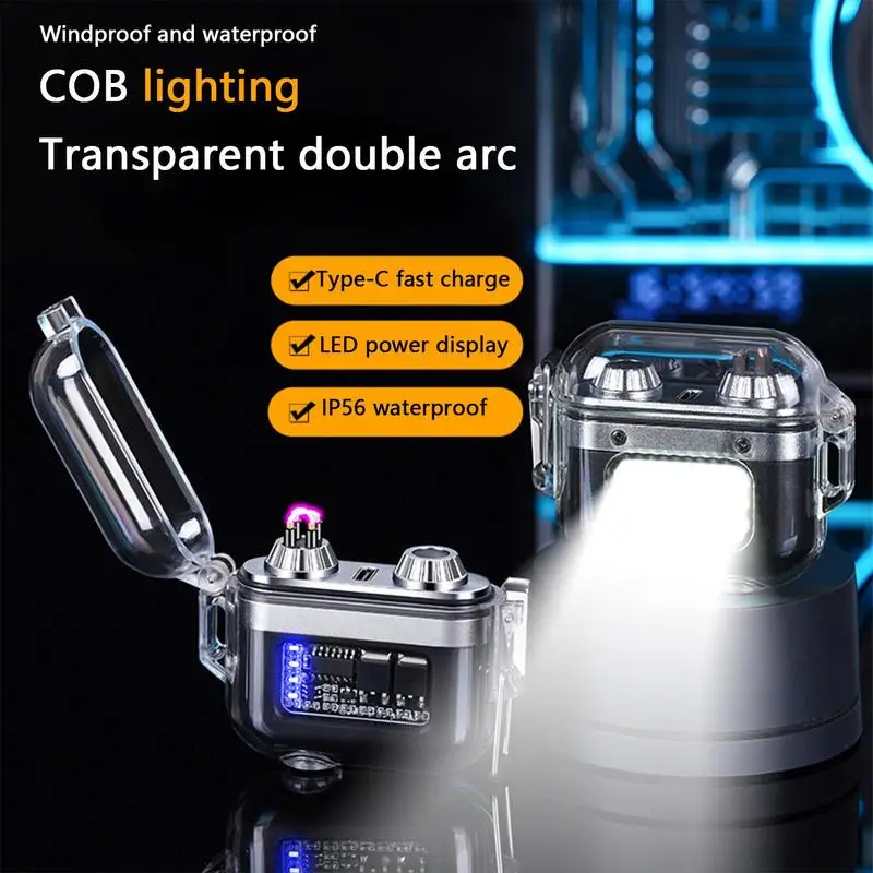 Electric Arc Igniter Outdoor Windproof Double Arc Pulse Waterproof Portable USB Rechargeable Gifts for Man