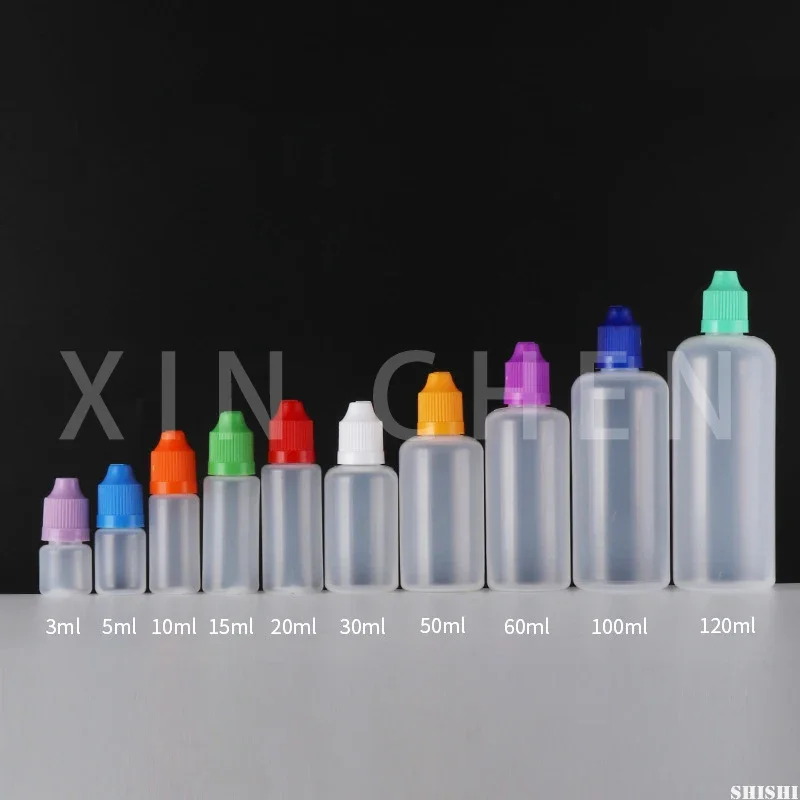 

100pcs Plastic LDPE Dropper Bottles Empty Squeezable E Liquid Juice Oil Eye Vape Containers 3/5/10/15/20ml 30ml 50ml 100ml 120ml