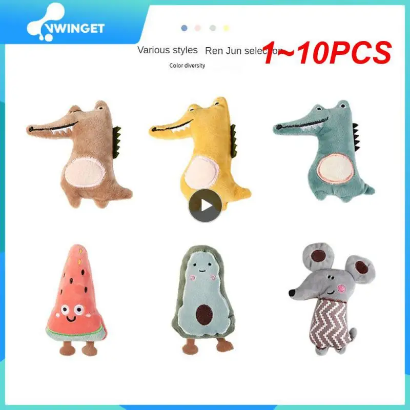 

1~10PCS Funny Pet Toys Cartoon Cute Bite Resistant Plush Toy Pet Chew Toy For Cats Dogs Pet Interactive Supplies Pet Partner