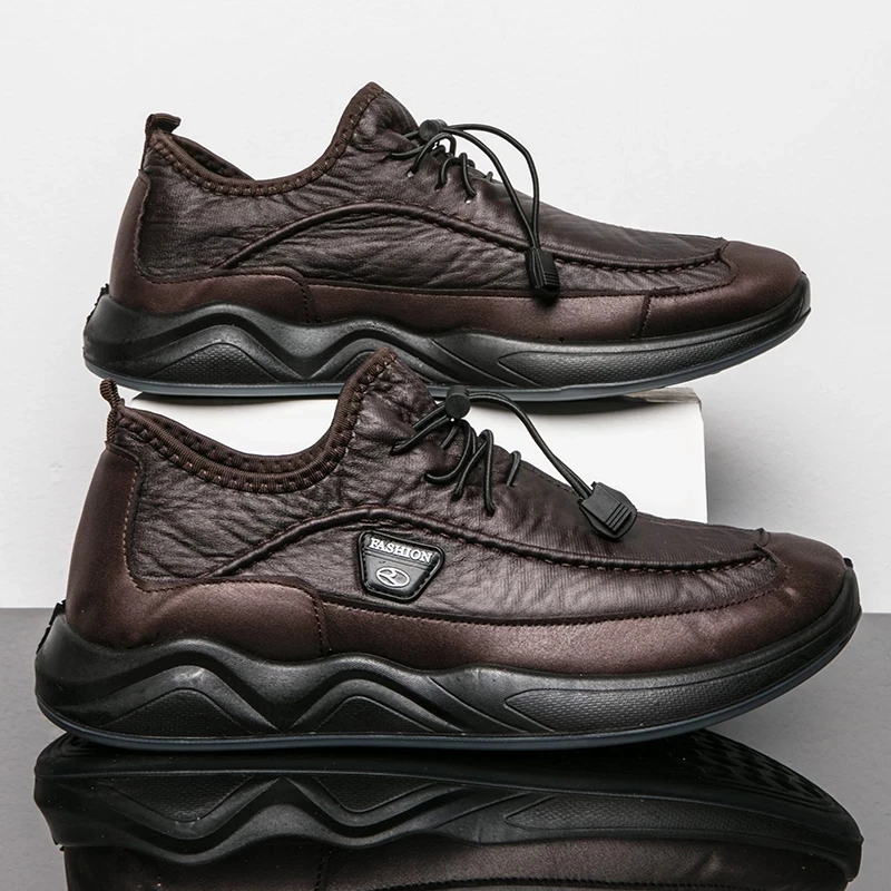 

Spring Sneakers Men's Quality Leather Shoes Kitchen Shoes Casual Breathable Male Footwear Outdoor Non-slip Waterproof Loafers