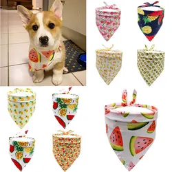 Fruit Print Dog Bandana Small Pet Bandana For Dog Cat Cotton Washable Ties Collar Scarf Pet Bibs Grooming Costume Accessories