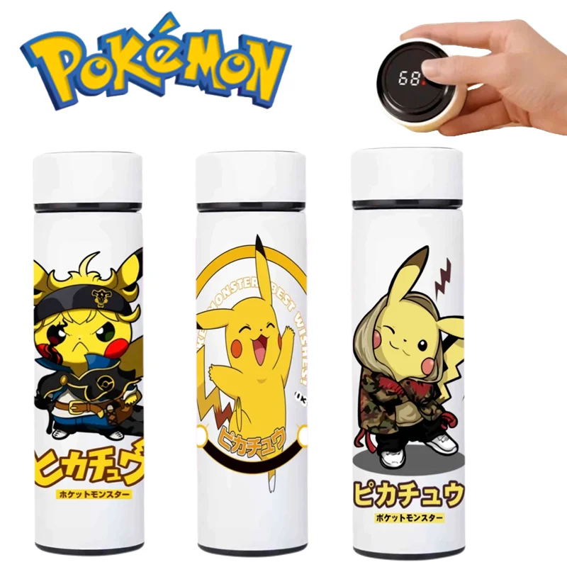 Pokemon Pikachu Thermo Bottle Cup Smart Temperature Display Potable