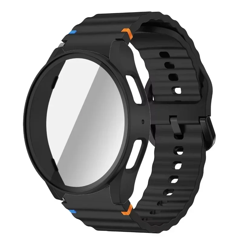 Enhanced Silicone Strap Set with Tempered Glass & Protective Case