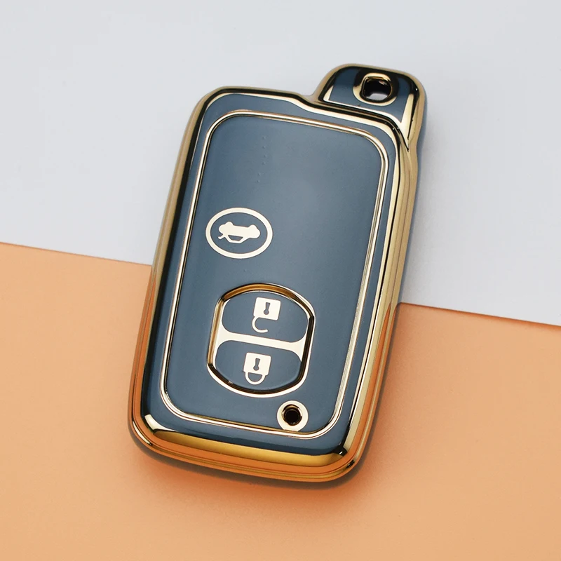 Soft TPU Car Key Case Cover key case cover key case for Toyota Aqua RAV4 Land Cruiser Camry Prado Corolla Prius Keyless Remote Fob 2 3 Buttons 2013 2014