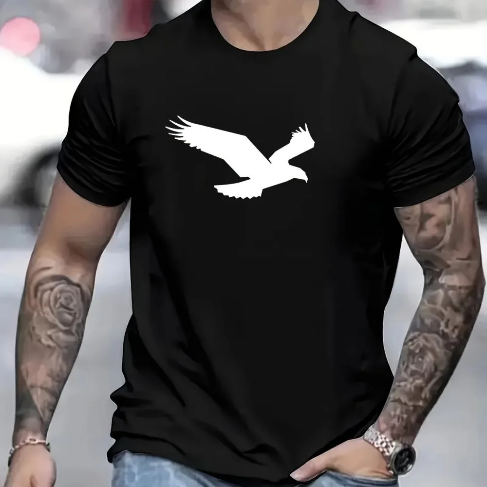 2024 Casual Men's T-Shirt Eagle Graphic Clothing Spring Summer Short Sleeve Tops Extra Large Size Boys Tees 5XL For Mens Shirt