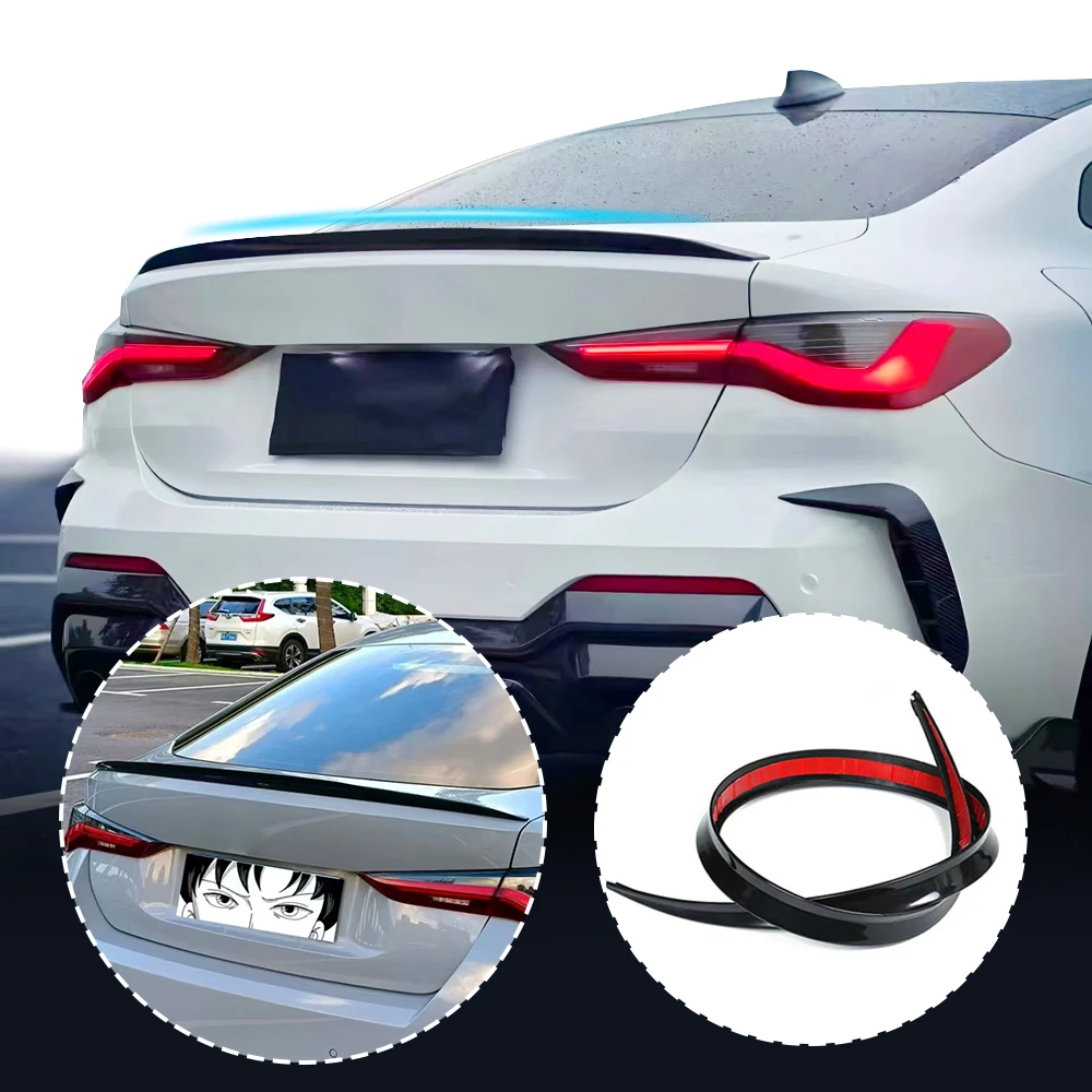 Spoiler Universale per Auto in ABS Nero 1.2M, Accessorio in Fibra di Carbonio, Spoiler Morbido per Tetto Posteriore, Adesivi Decorativi per Bagagliaio - immagine 5