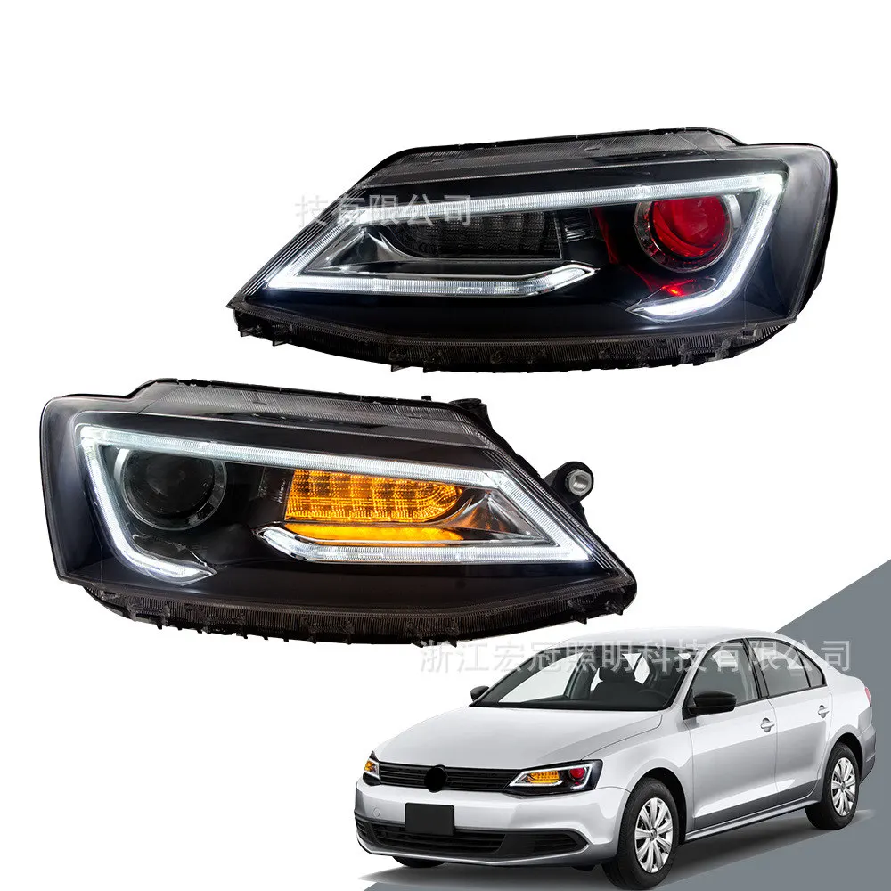 

Car Head Lamp For VW Sagitar Jetta Headlight Assembly 2012-2018 LED DRL Turn Signal High Beam Project Lens