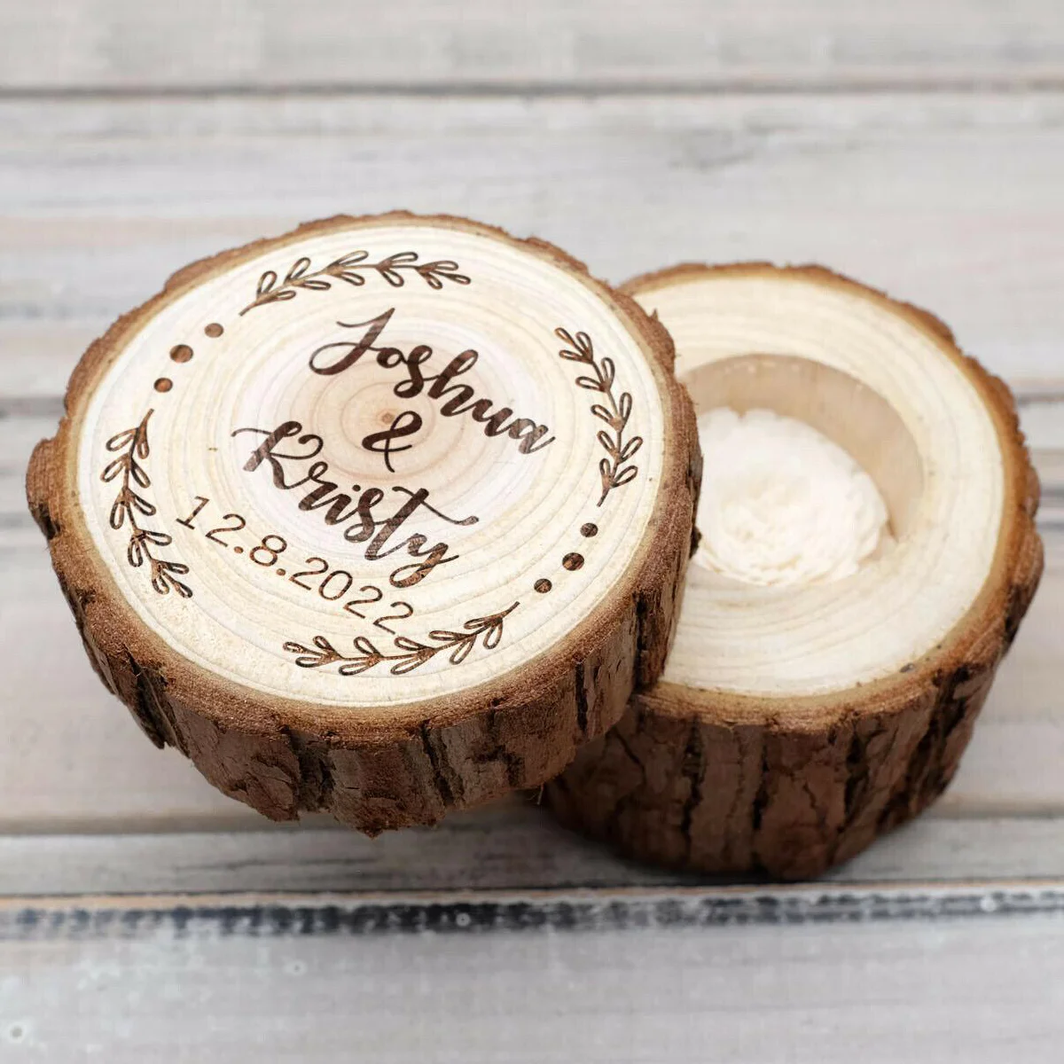 Custom Wedding Ring Box Engraved Wooden Ring Bearer Box Rustic Ring Box Engagement Proposal Ring Holder Personalized Wedding Box