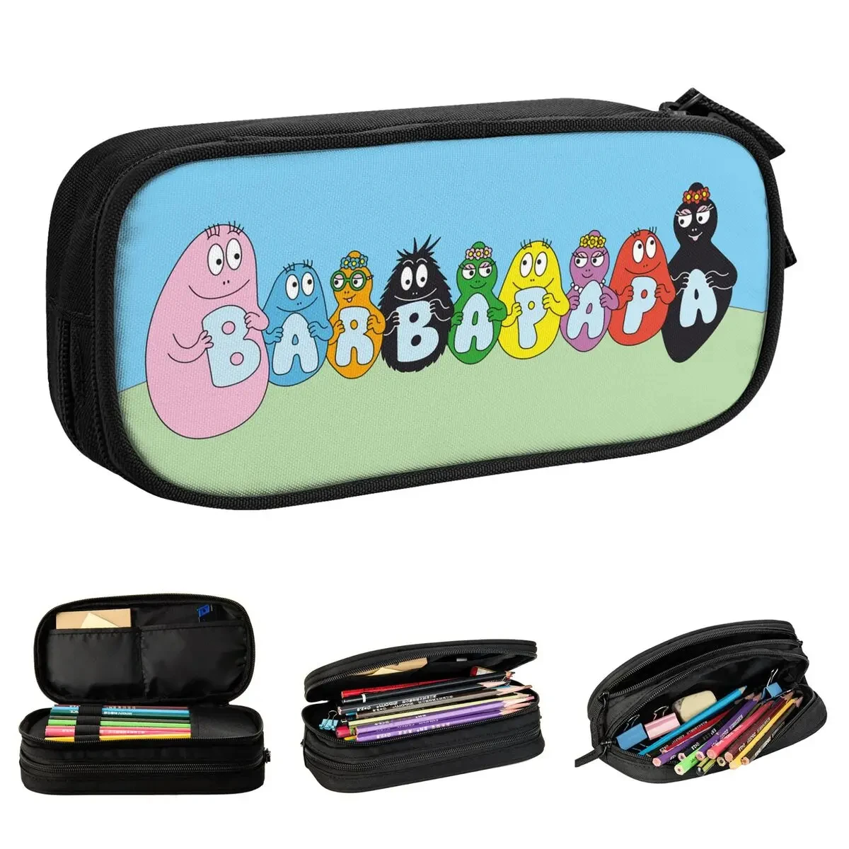 Les Barba Papa Family Pencil Case Genitore Child Animation Pen Box Bags Girls Boys Large Storage School Supplies Zipper Pencil Box
