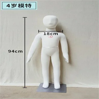 Manichini a mano per bambini completi, Display morbido per il corpo, in grado di piegare con tessuto di cotone, panno flessibile, Base in ferro, all'ingrosso, 1-4 anni