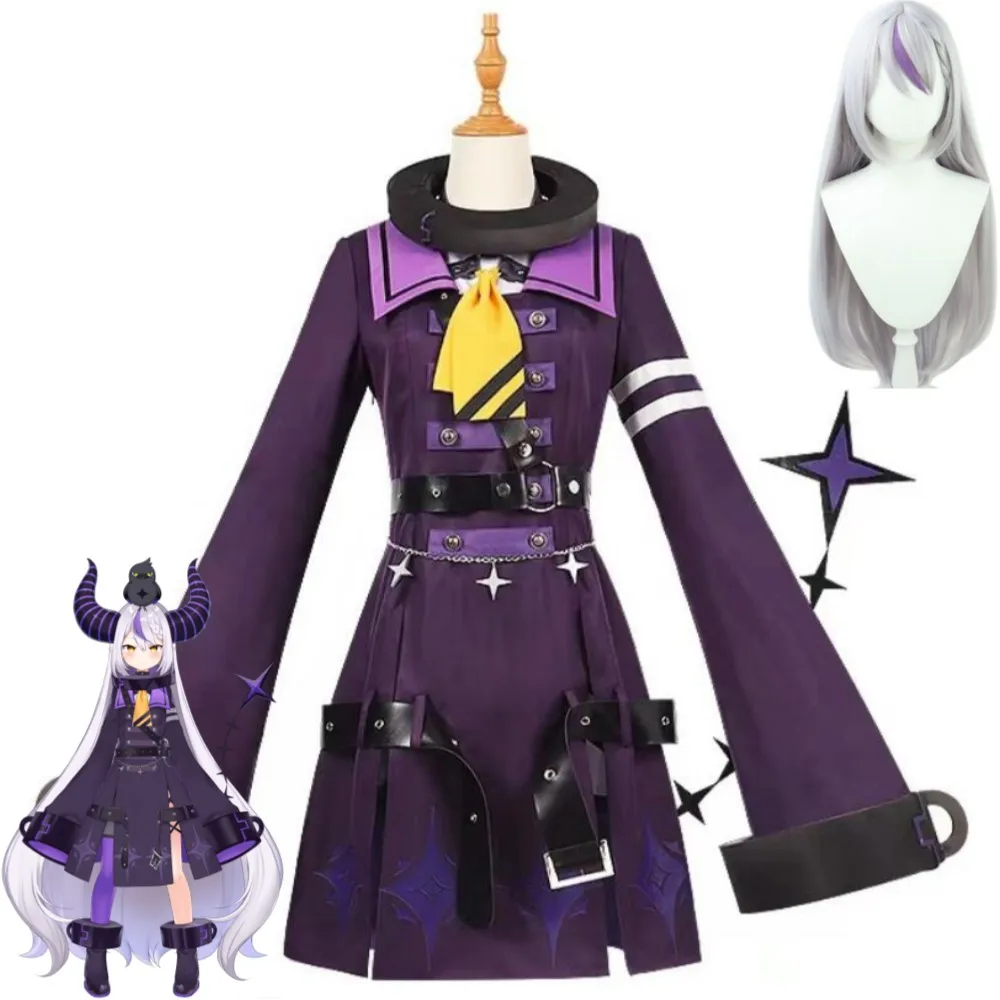 

Presale YouTuber VTuber La+ Darknesss Laplus YMD YAMADA Hololive HoloX Cosplay Costume Wig Anime Purple Uniform Hallowen Suit