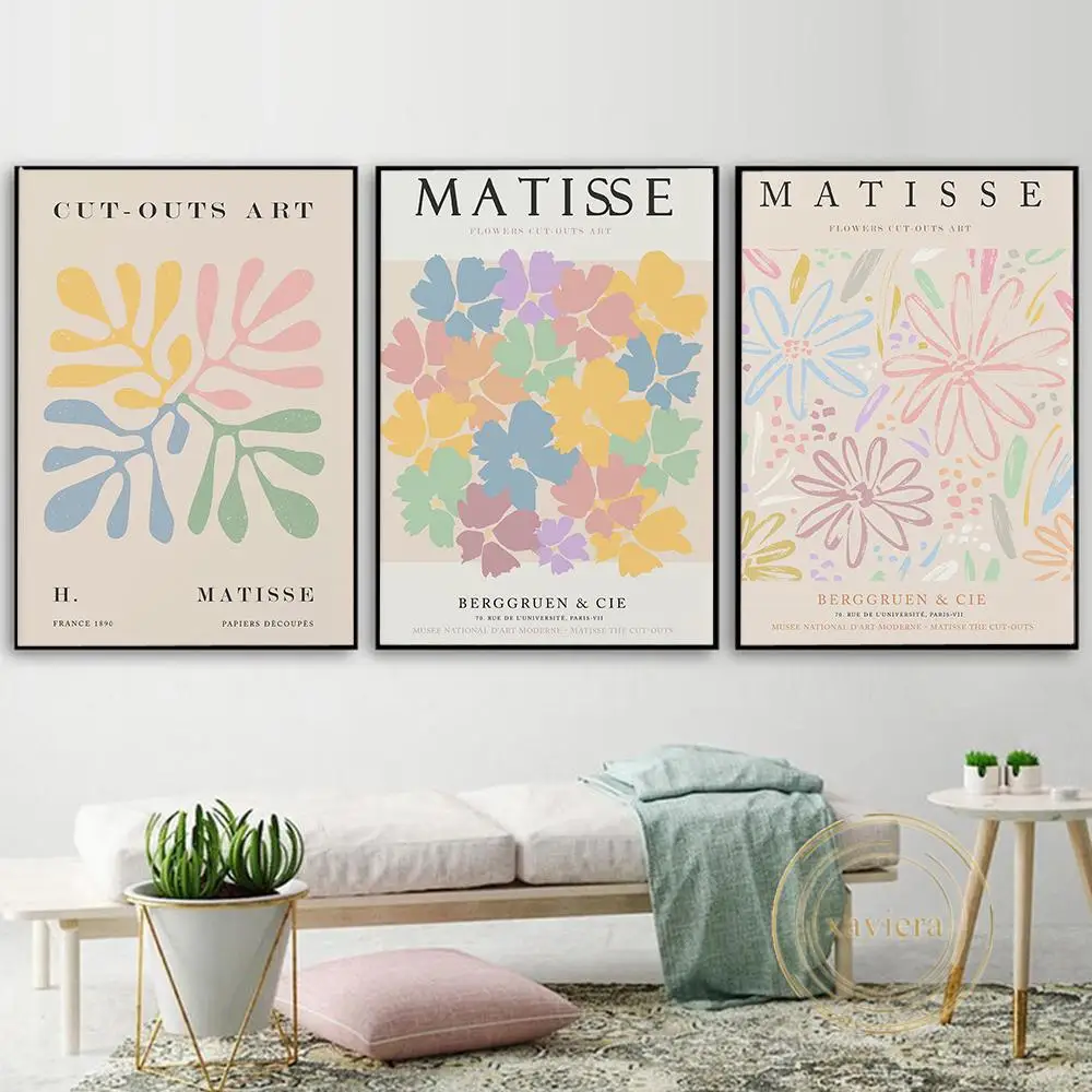 

Matisse Danish Pastel Poster Nordic Abstract Flower Canvas Painting Exhibition Wall Art Aesthetic Picture for Gallery Home Decor
