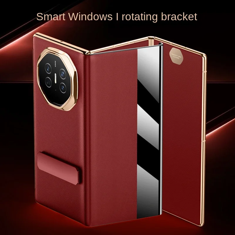 Premium Metal Lens All-Inclusive Smart Plating Frame with Foldable Stand and Anti-Fingerprint Leather Protection
