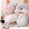 Soft Plush Rainbow Smile Pink Heart Pumpkin Throw Pillow Stuffed Hug Cushion Unicorn Plush Toy Massage Pillow for Girl Bedroom 1