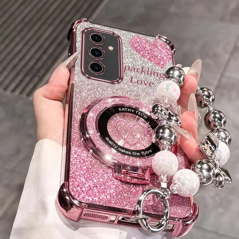 Pearl Strap Glitter Beautiful Love Handyhalter Hülle für Samsung Galaxy S24 S20 S21 S22 S23 S25 FE Note 10 20 Plus + Ultra Back – Detail 7