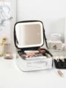 Travel Makeup Bag with LED Lighted Mirror 3 Color Scenarios Adjustable Brightness, with DIY Dividers, Toiletry Makeup Case Gift 6