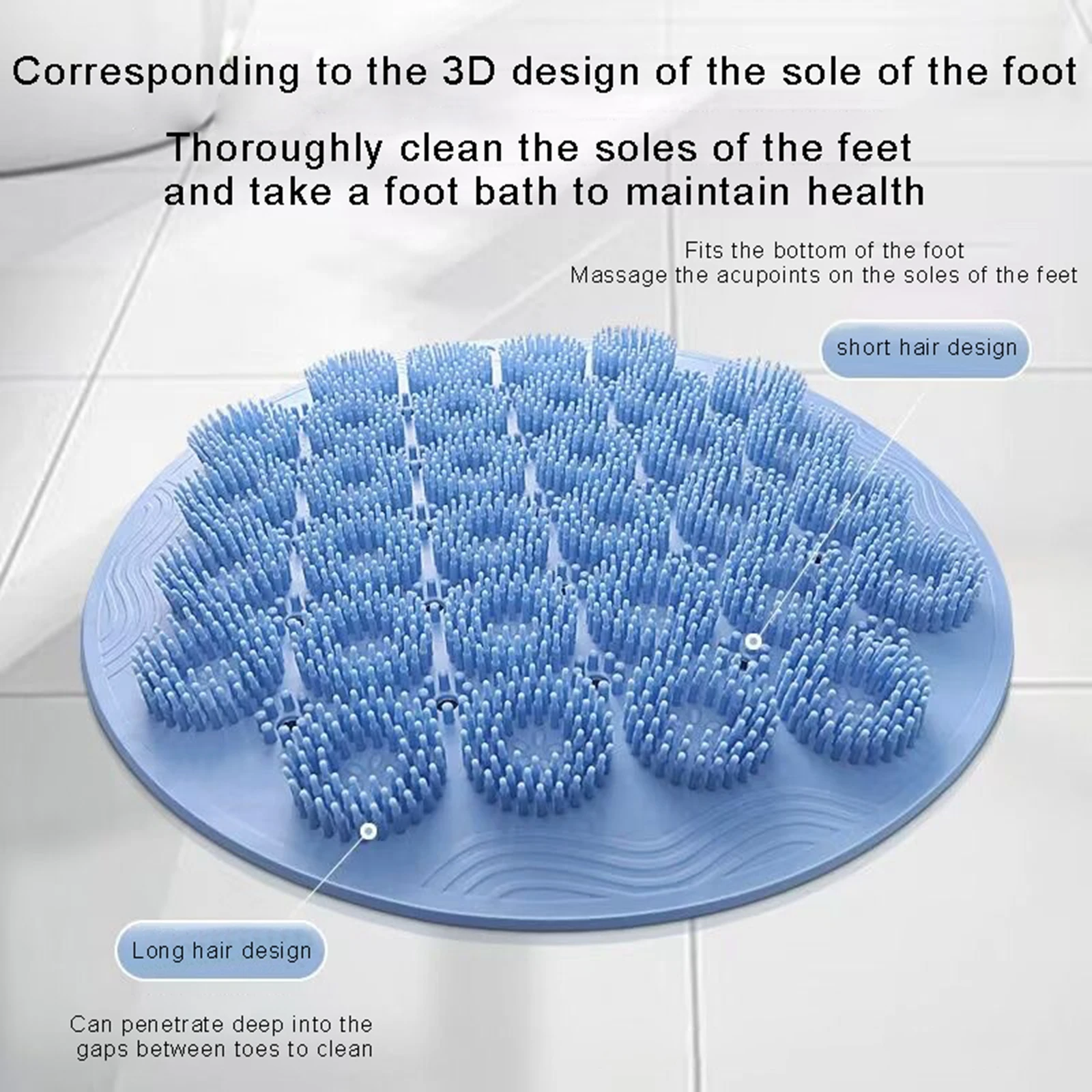 Wall Mounted Back Scrubber Mat with Suction Cups Body Scrubber Soft Exfoliate Back Scrubber Massage Pad Bath Brush Foot Scrubber 3