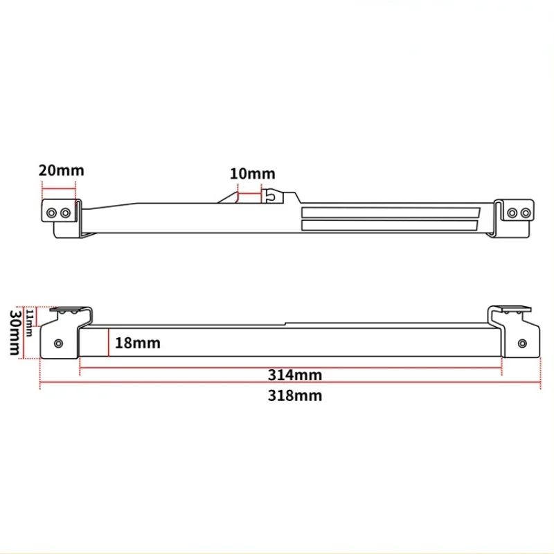 1pcs 도어 슬라이드 댐퍼 소프트 닫기 메커니즘 가이드 레일 헛간 목재 핫 세일에 대한 가구 용해 액세서리