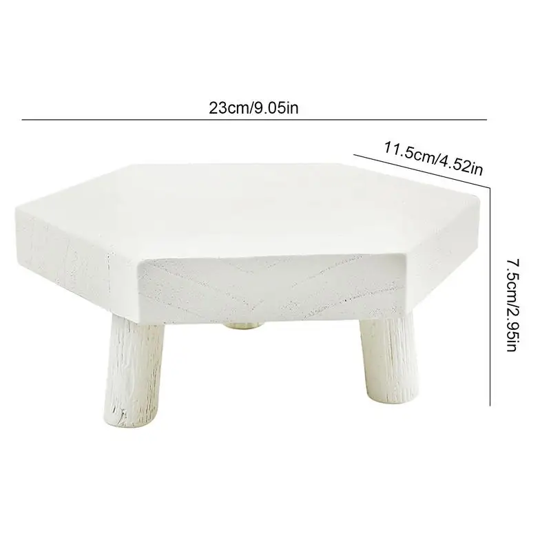Indoor Wood Plant Stand Plant Pot Riser Stand Wood Stool Decorative Hexagonal Flower Holder Pedestal For Potted Plants