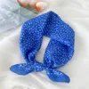 55*55cm Cotton Linen HairScarf Bandana Floral Print Neckerchief Square Handkerchief Turban Neck Scarf Hair Accessories For Women 5
