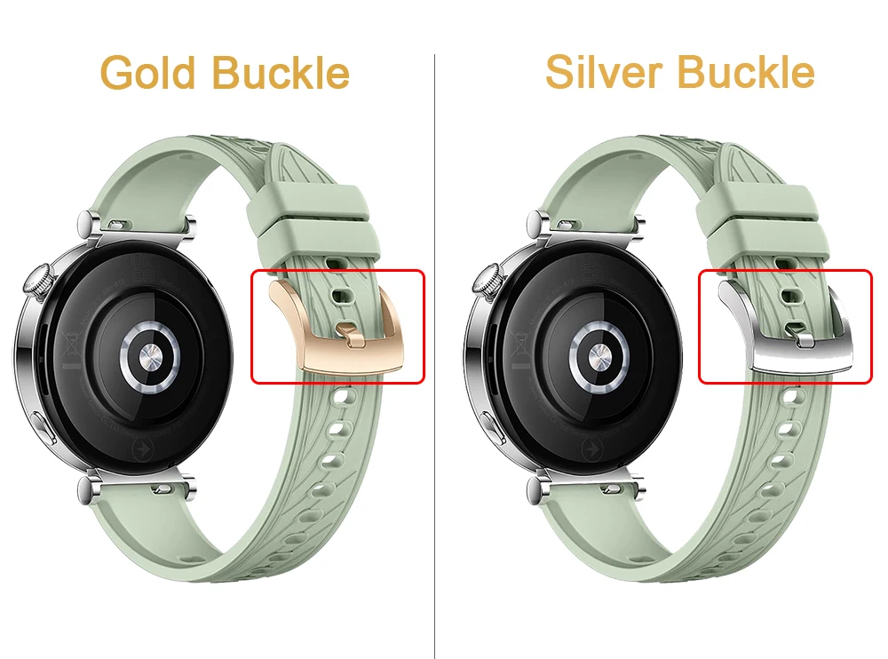 18mm Gold Classic Buckle Silicone Watchstrap Bracelet