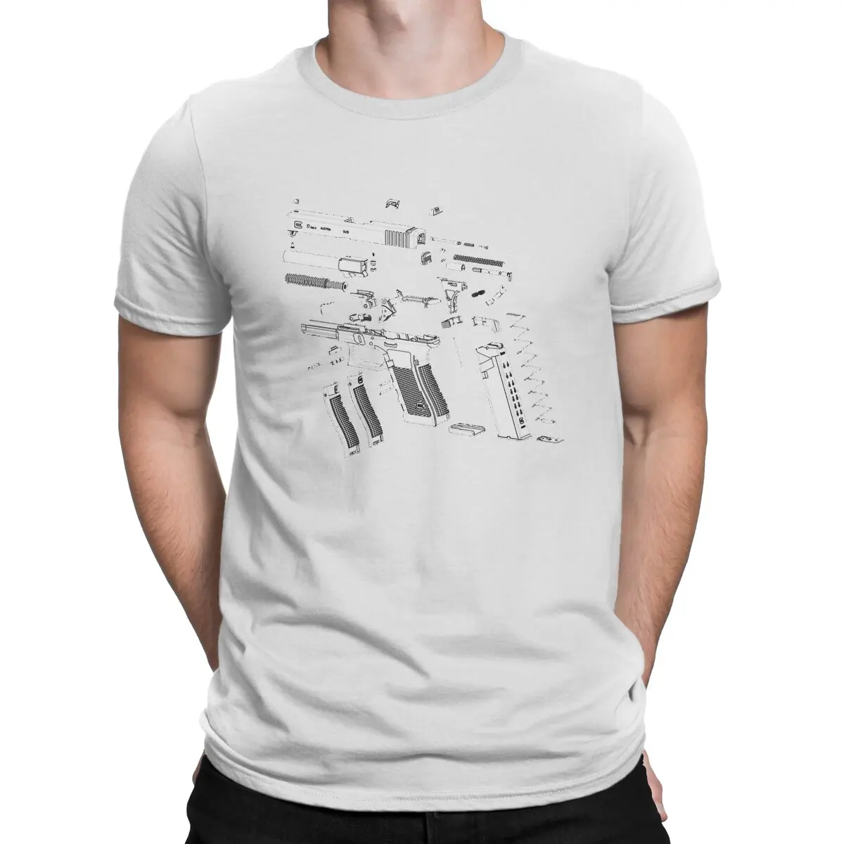 thumbnail image 1 of Camiseta G17 para hombre, Smith Cool Wesson, de algodón vintage, cuello redondo, manga corta, ideal para regalar., 1 of 7