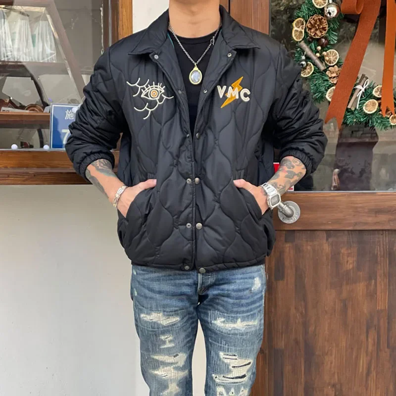 New Arrival Winter Cotton Jacket Vintage Handmade Embroidered Warm Coat Trend Men Parkas