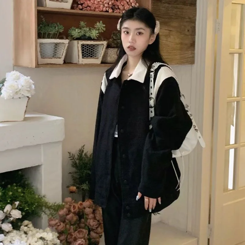 Contrast Color Patchwork Sweet Jacket 2023 Spring And Autumn Hong Kong Style Small Fragrance Jacket Versatile And Fashionable
