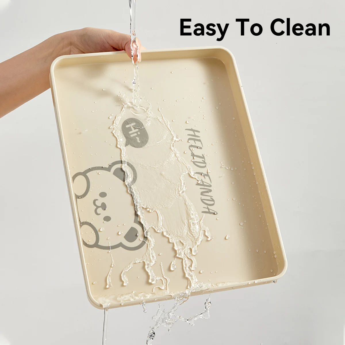 WORTHBUY Plastic Serving Tray Multifunctional Rectangular Storage Tray Restaurant Household Kitchen Cute Tableware Dessert