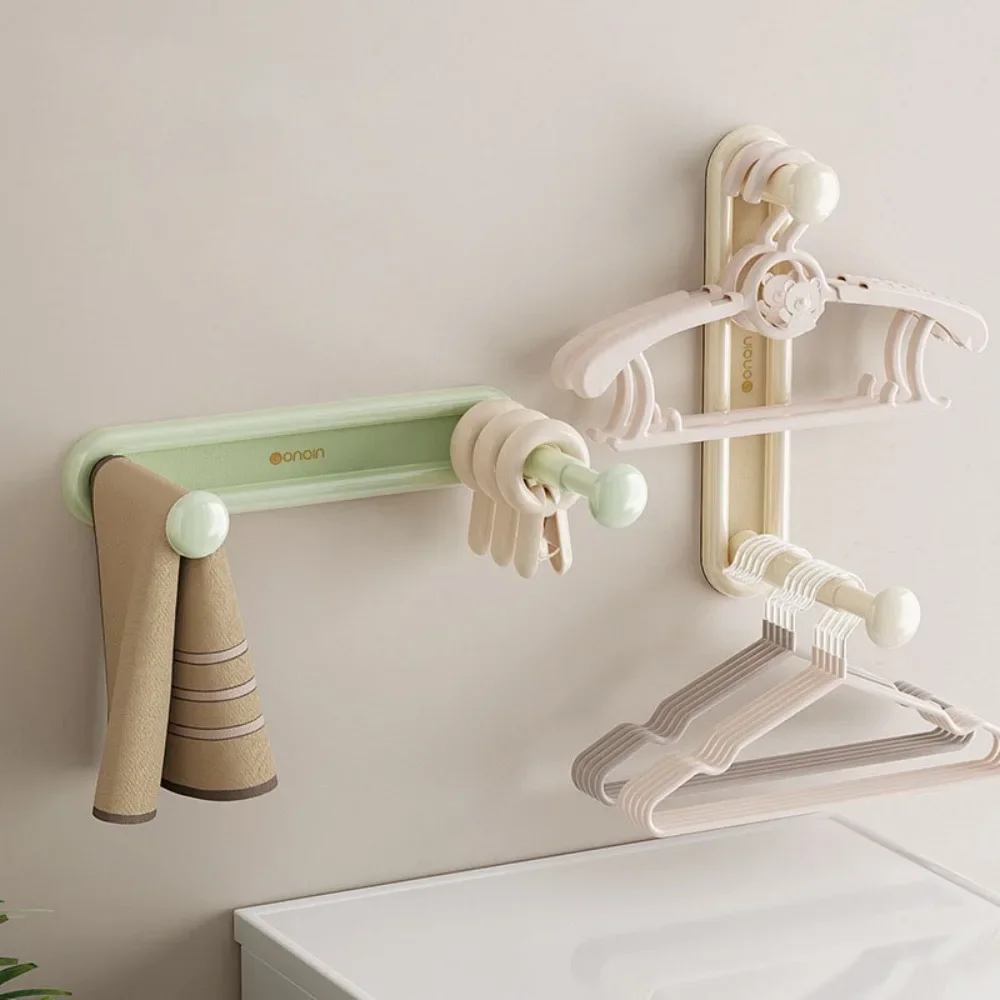 

2023 New Multifunctional Wall Mounted Clothes Hanger Rack Double Hook Structure Design Space-saving for Balcony and Living Room