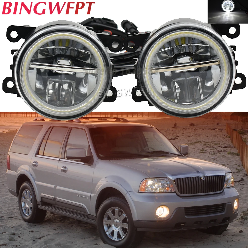 2Pcsfog Lights Angel Eye Led Faro Per Lincoln Ls Fr-S Navigator 5.4L V8 2007-2014 Per Dacia Duster Mazda Fendinebbia Fendinebbia