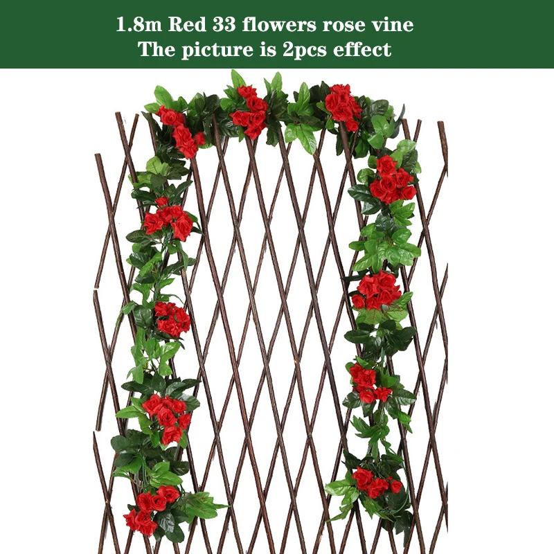 Silk Artificial Rose Vine Hanging Garland for Elegant Wall and Home Decoration
