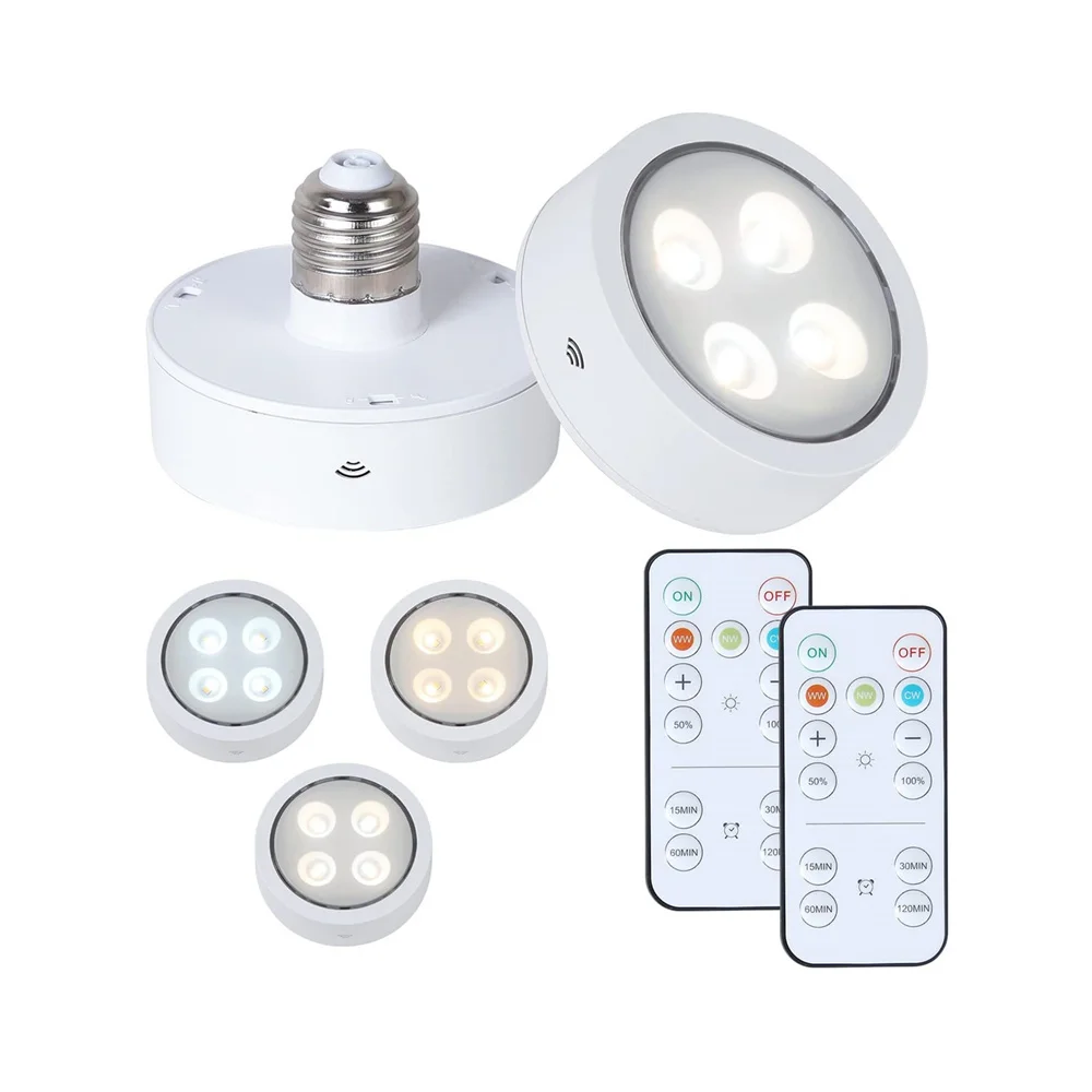 

Wireless 3 Colors in 1 E26/E27 Base Led Under Cabinet Lamp Portable Home Lighting for Bedroom,Living Room,Restaurant