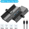 USB HUB 4 Ports USB 3.0 Clip HUB with Power Supply High Speed 5Gbps 10Gbps Data Transmission for iMAC OS PC  usb hub 3.2 1