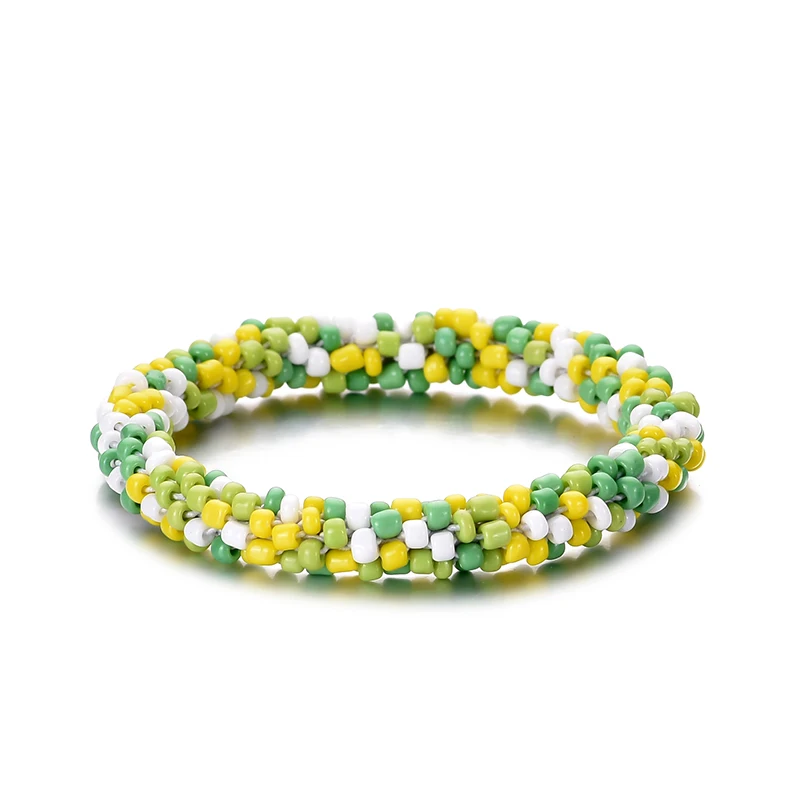 Bracciale Elastico Mycitta Con Perline E Ciondolo Fiore – Cristallo E Gemme Bohémien Per Donna, Gioielli Regalo