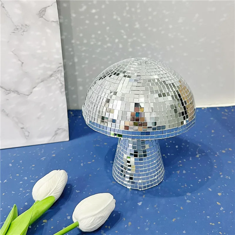 Disco Mushroom Decor Bedroom Decor Wedding Decor Party Decor Home Decor Mirrored Glass Tile Art Home Decoration