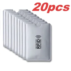 Premium Anti - Theft RFID Credit Card Protector Sleeves - Secure Cardholder Covers for Maximum Data Protection (20Pcs Silver)