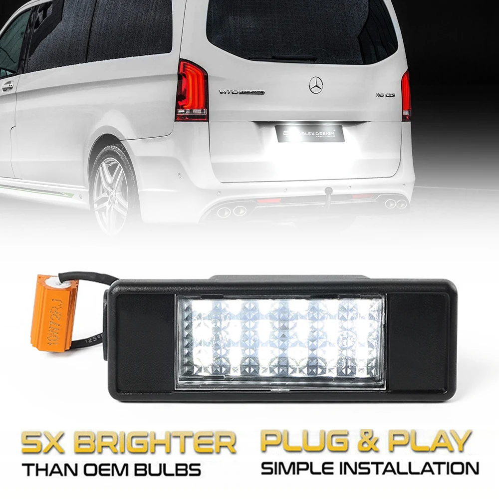 2 Pezzi Per Mercedes-Benz Vito(W639) Sprinter(W906) Viano(W639) Led Bianco Auto Targa Posteriore Luci Targa