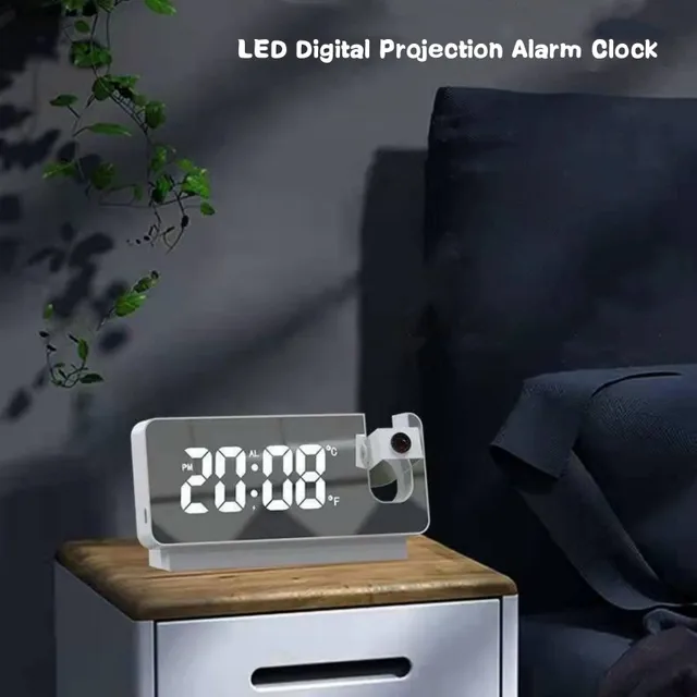 Led Digitális Vetítés Ébresztőóra Asztali Néma Usb Töltés Elektronikus Órák Nagy Képernyő Kijelző Több Funkciós Projektor