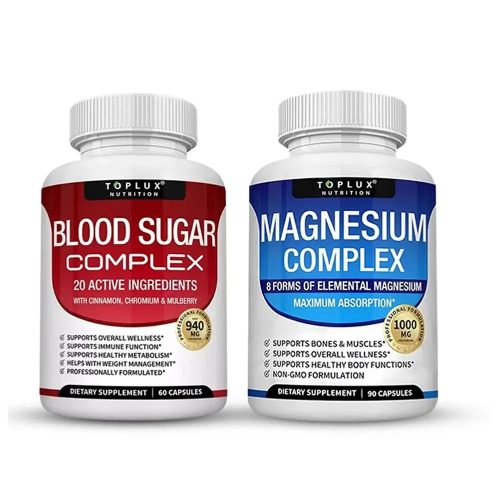 1 セットマグネシウム & 血糖サポートサプリメント 60 + 90 個カプセルサポート代謝健康