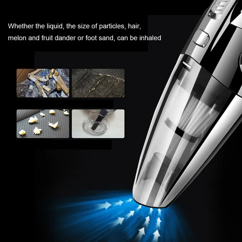 Handheld Vacuum Cordless Cyclone Suction Portable Rechargeable Vacuum Cleaner Quick Charge for Car Home Pet Hair 6053