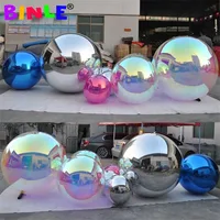 4ft/6ft Multi-Colored Giant Shinny Inflatable Mirror Ball Durable PVC Floating Mirror Sphere Disco Balloon For Party Decoration 2