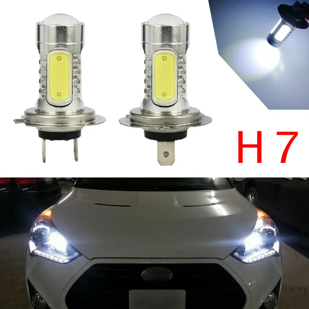 

2x белые светодиодные дневные ходовые огни H7 Для Hyundai Genesis Sonata Veloster
