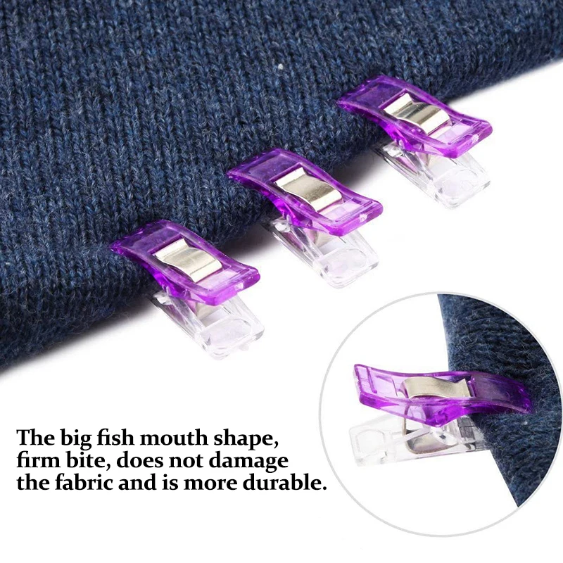 플라스틱 재봉 클립, 퀼팅 공예, 크로셰 뜨개질, 안전 클립, 다양한 색상 바인딩 클립 종이, 50 개/세트