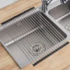 20 Tube Fruit Holder Sink Roller Foldable Kitchen Dish Drying Rack Stainless Steel Bowl Organizer Basket Racks Home Accessories 2