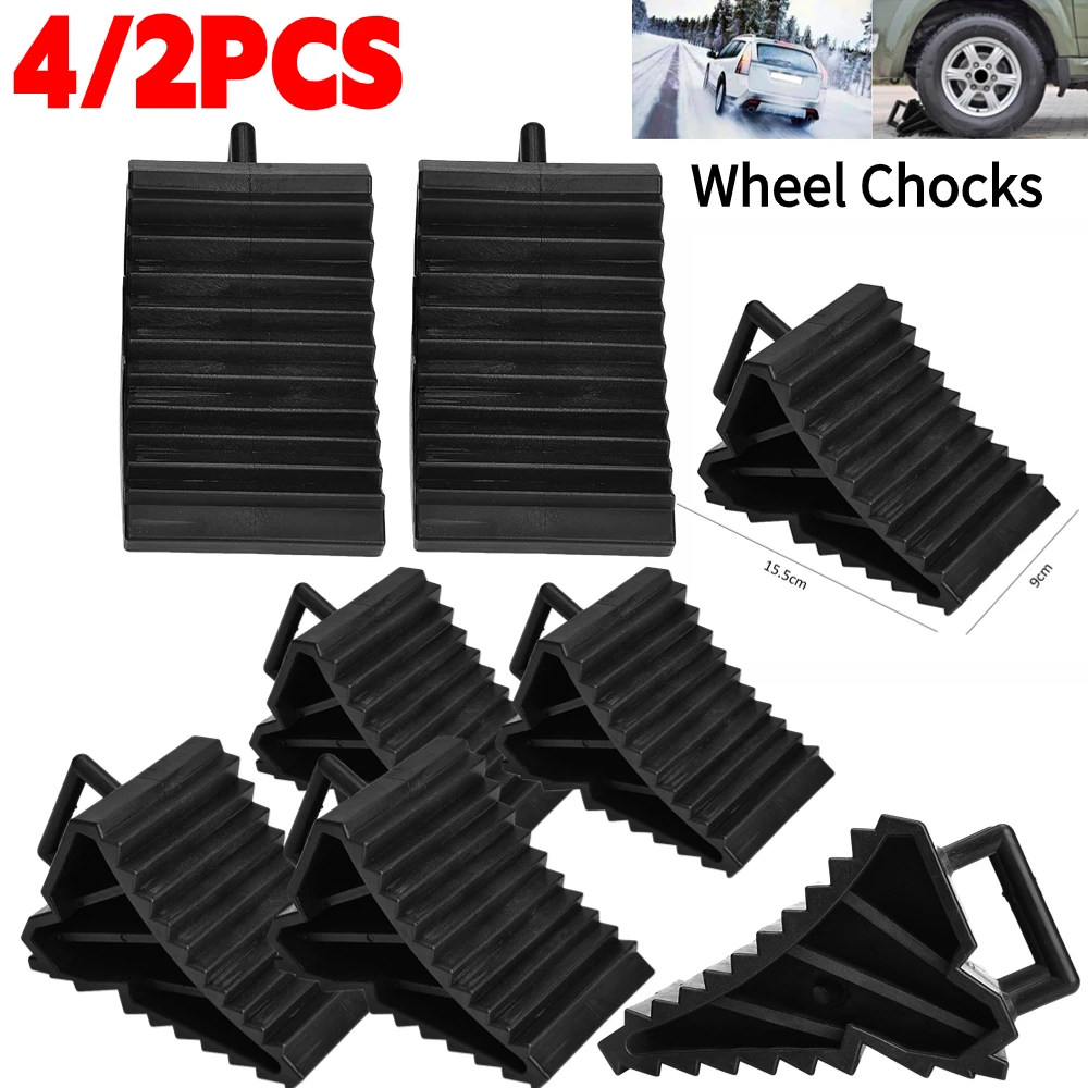 4/2PCS Plastic Wheel Chocks Blocks for Car Trailer Truck RV Camper with