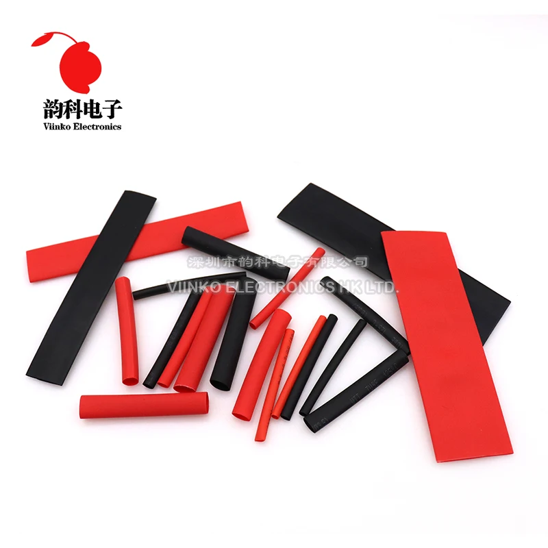 2:1 Heat Shrink Tube Insulation Sleeving Red Black Polyolefin Assortment Kit Electrical Wire Cable Shrinkage heatshrink 127pcs