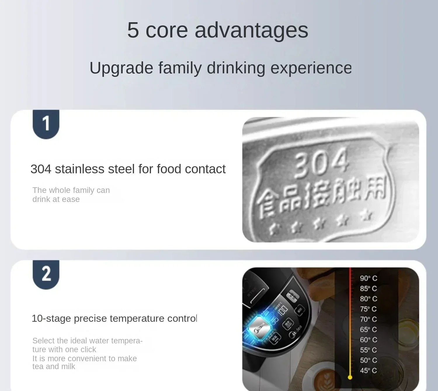 Description Picture 2 of item220V Midea Electric Kettle, Hot Water Dispenser with Temperature Control, One-button Start for Home